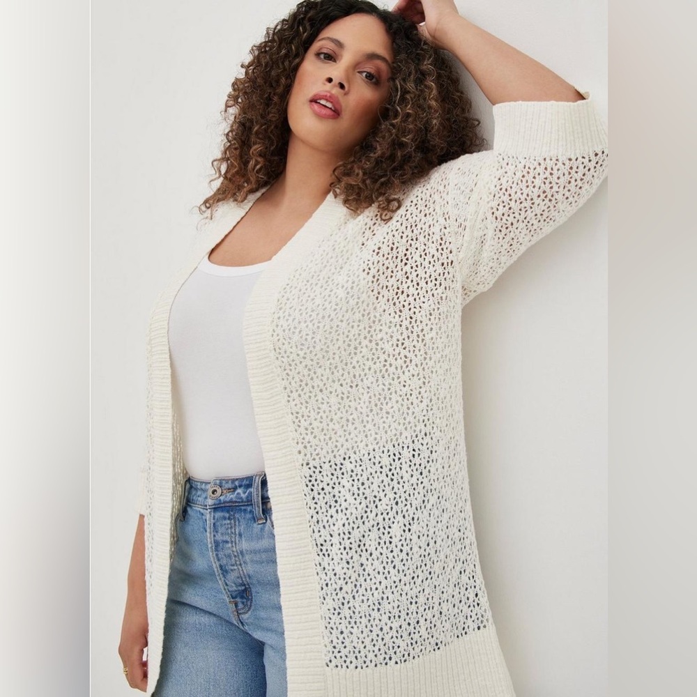 NWT Torrid White open cardigan, 4X